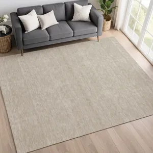Luxury Washable Soft Essentials Beige 9\' x 12\' Rug