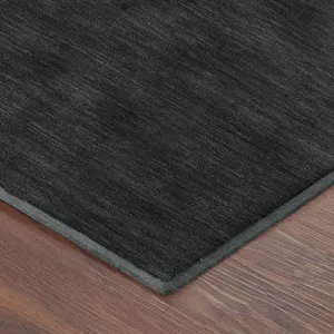 Luxury Washable Soft Essentials Black 8\' x 8\' Round Rug