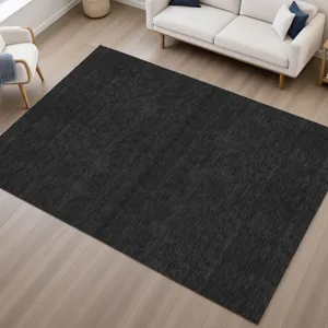 Luxury Washable Soft Essentials Black 10\' x 14\' Rug