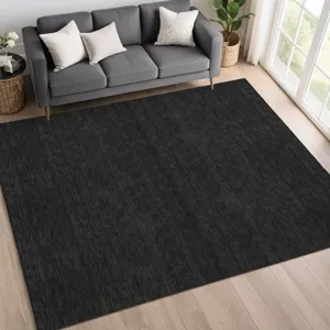 Luxury Washable Soft Essentials Black 10\' x 14\' Rug