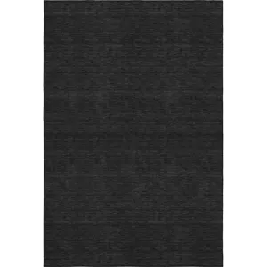 Luxury Washable Soft Essentials Black Rug