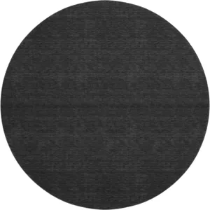 Luxury Washable Soft Essentials Black 8\' x 8\' Round Rug