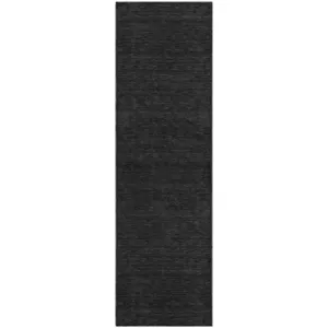 Luxury Washable Soft Essentials Black 2'3" x 7'6" Runner Rug