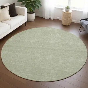 Luxury Washable Soft Essentials Celery 8\' x 8\' Round Rug