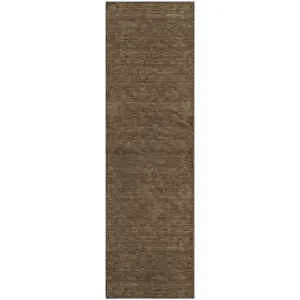 Luxury Washable Soft Essentials Chocolate 2'3" x 7'6" Runner Rug
