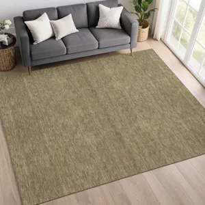 Luxury Washable Soft Essentials Coffee 10\' x 14\' Rug