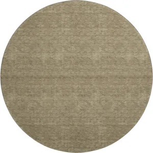 Luxury Washable Soft Essentials Coffee 8\' x 8\' Round Rug