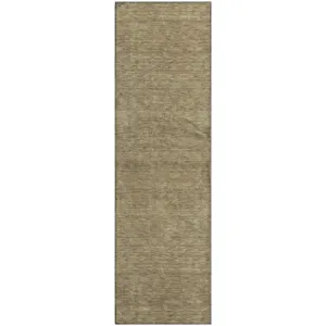 Luxury Washable Soft Essentials Coffee 2'3" x 7'6" Runner Rug