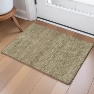 Luxury Washable Soft Essentials Coffee 1\'8\" x 2\'6\" Rug