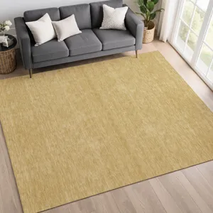 Luxury Washable Soft Essentials Gold 2\'6\" x 3\'10\" Rug