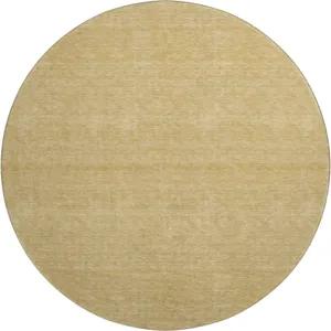 Luxury Washable Soft Essentials Gold 8\' x 8\' Round Rug