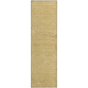 Luxury Washable Soft Essentials Gold 2'3" x 7'6" Runner Rug