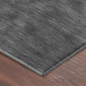 Luxury Washable Soft Essentials Graphite 1\'8\" x 2\'6\" Rug