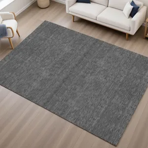 Luxury Washable Soft Essentials Graphite 8\' x 10\' Rug