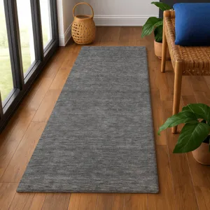 Luxury Washable Soft Essentials Graphite 2\'3\" x 7\'6\" Runner Rug