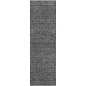 Luxury Washable Soft Essentials Graphite 2'3" x 7'6" Runner Rug