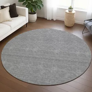 Luxury Washable Soft Essentials Gray 8\' x 8\' Round Rug