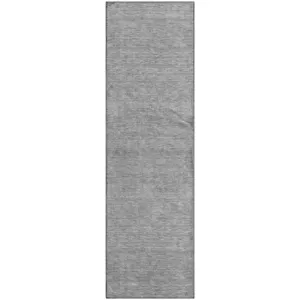 Luxury Washable Soft Essentials Gray 2\'3\" x 7\'6\" Runner Rug