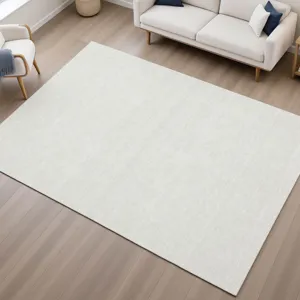 Luxury Washable Soft Essentials Ivory 8\' x 10\' Rug