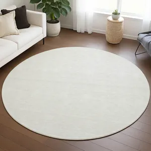 Luxury Washable Soft Essentials Ivory 8\' x 8\' Round Rug