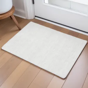 Luxury Washable Soft Essentials Ivory 1\'8\" x 2\'6\" Rug