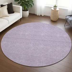 Luxury Washable Soft Essentials Lavender 8\' x 8\' Round Rug