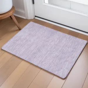 Luxury Washable Soft Essentials Lavender 1\'8\" x 2\'6\" Rug