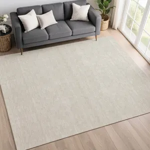 Luxury Washable Soft Essentials Linen 9\' x 12\' Rug