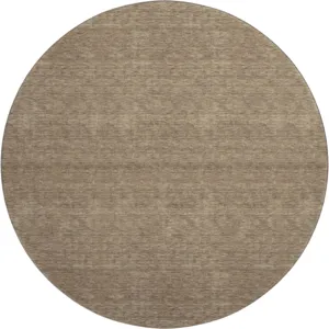 Luxury Washable Soft Essentials Mocha 8\' x 8\' Round Rug