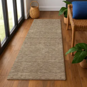Luxury Washable Soft Essentials Mocha 2\'3\" x 7\'6\" Runner Rug