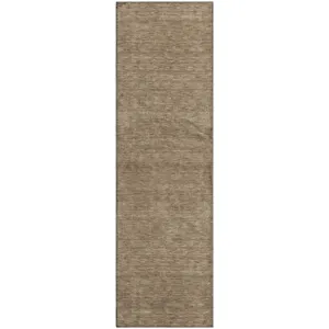 Luxury Washable Soft Essentials Mocha 2'3" x 7'6" Runner Rug
