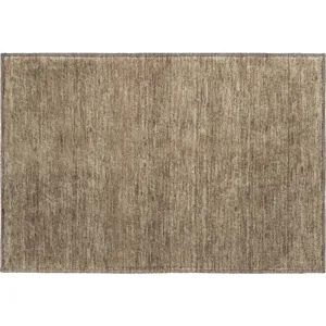 Luxury Washable Soft Essentials Mocha 1\'8\" x 2\'6\" Rug