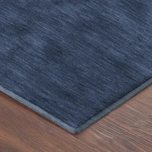 Luxury Washable Soft Essentials Navy 1\'8\" x 2\'6\" Rug