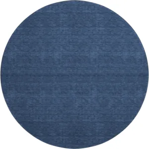 Luxury Washable Soft Essentials Navy 8' x 8' Round Rug