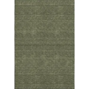 Luxury Washable Soft Essentials Olive Rug