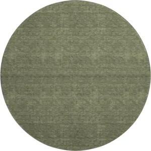 Luxury Washable Soft Essentials Olive 8' x 8' Round Rug