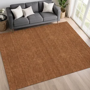 Luxury Washable Soft Essentials Paprika 2\'6\" x 3\'10\" Rug