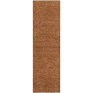Luxury Washable Soft Essentials Paprika 2'3" x 7'6" Runner Rug
