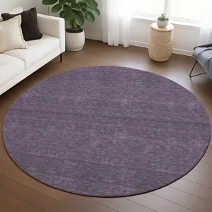 Luxury Washable Soft Essentials Plum 8\' x 8\' Round Rug