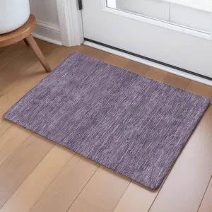 Luxury Washable Soft Essentials Plum 1\'8\" x 2\'6\" Rug