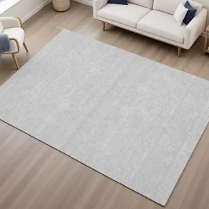 Luxury Washable Soft Essentials Silver 10\' x 14\' Rug