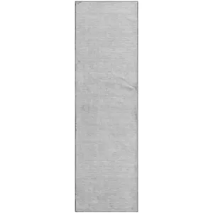 Luxury Washable Soft Essentials Silver 2\'3\" x 7\'6\" Runner Rug