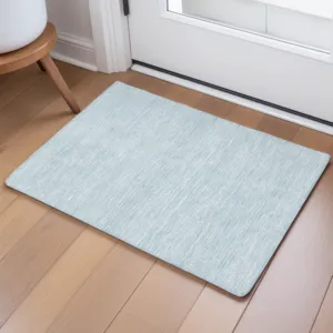 Luxury Washable Soft Essentials Sky 1\'8\" x 2\'6\" Rug