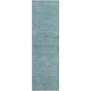 Luxury Washable Soft Essentials Teal 2'3" x 7'6" Runner Rug