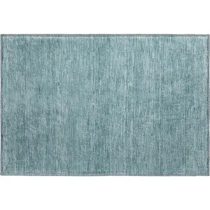 Luxury Washable Soft Essentials Teal Rug