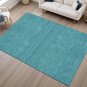 Luxury Washable Soft Essentials Turquoise 9\' x 12\' Rug