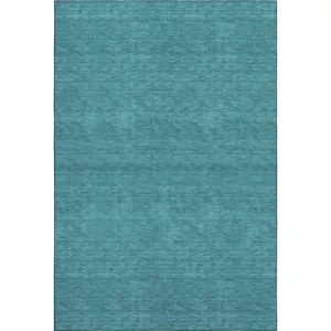 Luxury Washable Soft Essentials Turquoise Rug