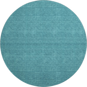 Luxury Washable Soft Essentials Turquoise 8' x 8' Round Rug