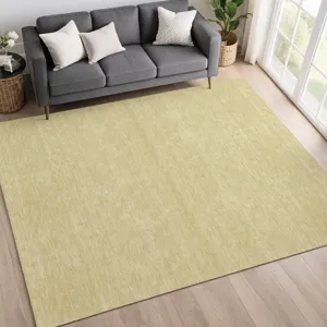 Luxury Washable Soft Essentials Wheat 9\' x 12\' Rug