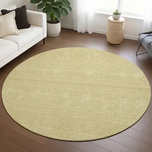 Luxury Washable Soft Essentials Wheat 8\' x 8\' Round Rug